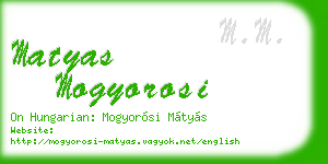 matyas mogyorosi business card