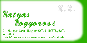 matyas mogyorosi business card